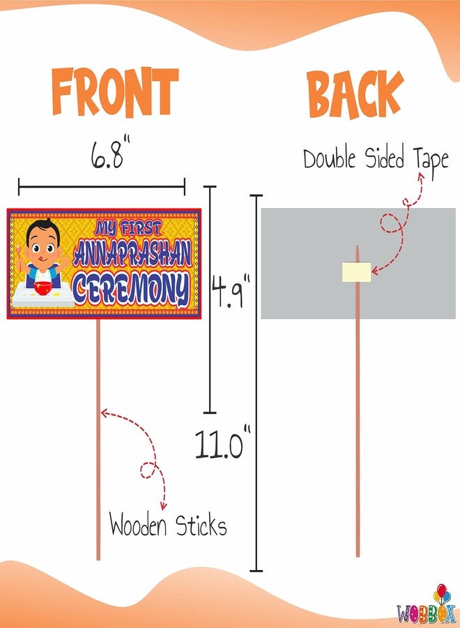 WOBBOX Annaprashan Photo Booth Party Props Annaprashan Ceremony Multi Color, Annaprashan Decoration Item (22 Pcs) - Image 3